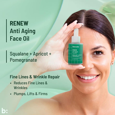 Biocule Renew Anti Aging Face Oil : Squalane + Apricot + Pomegranate 15ml