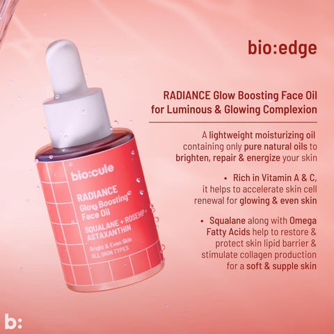 Biocule Radiance Glow Boosting Face Oil : Squalane + Rosehip + Astaxanthin 15ml