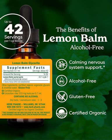 HERB PHARM LEMON BALM GLYCERITE 1 OZ 30ML