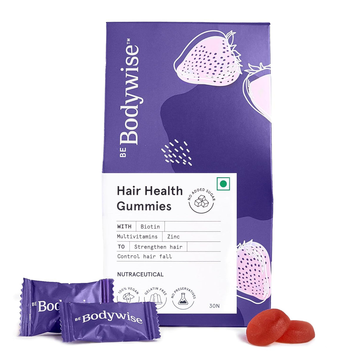 Be Bodywise Biotin Hair Gummies Strawberry