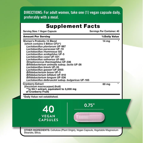 NT WOMAN PROBIOTIC CRANBERRY 40CAP