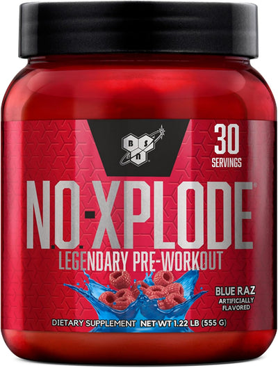 BSN N.O.-XPLODE Pre-Workout with Creatine & Beta-Alanine - 1.22 lb, Blue Raspberry