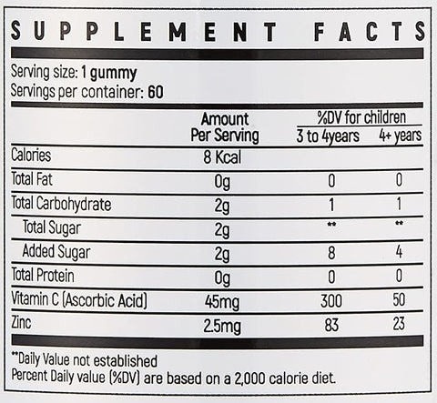 Happy Gummies Vitamin C +Zinc Gummie 60S