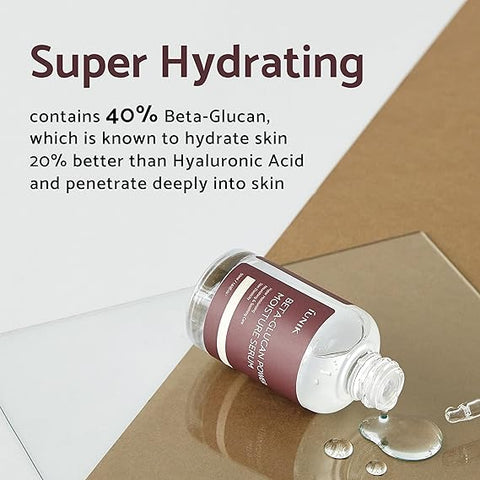 iUNIK 98% Beta-Glucan Power Deep Moisture Serum - Intense Hydration, , Mushroom Yeast Extracts - For All Skin Types, Cell Regenerating, Lifting Natural Ingredients Serum Ampoule 1.71 Fl. Oz.