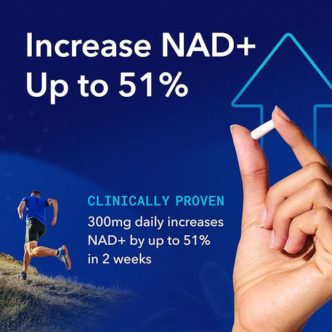 TRU NIAGEN Nicotinamide Riboside NAD+ Supplement for Reduction Patented Formula NR is more efficient than NMN, 300 mg per serving 90 days (3 months / 1 bottle)