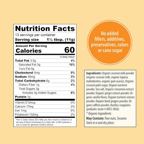 Organic Traditions Turmeric Latte W/Safron & Probiotics, 150 Gm