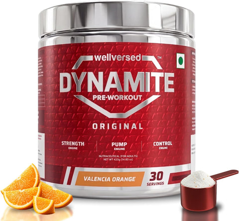 Wellcore Dynamite Pre-Workout Powder with Citrulline - Valencia Orange, 420g – image 2
