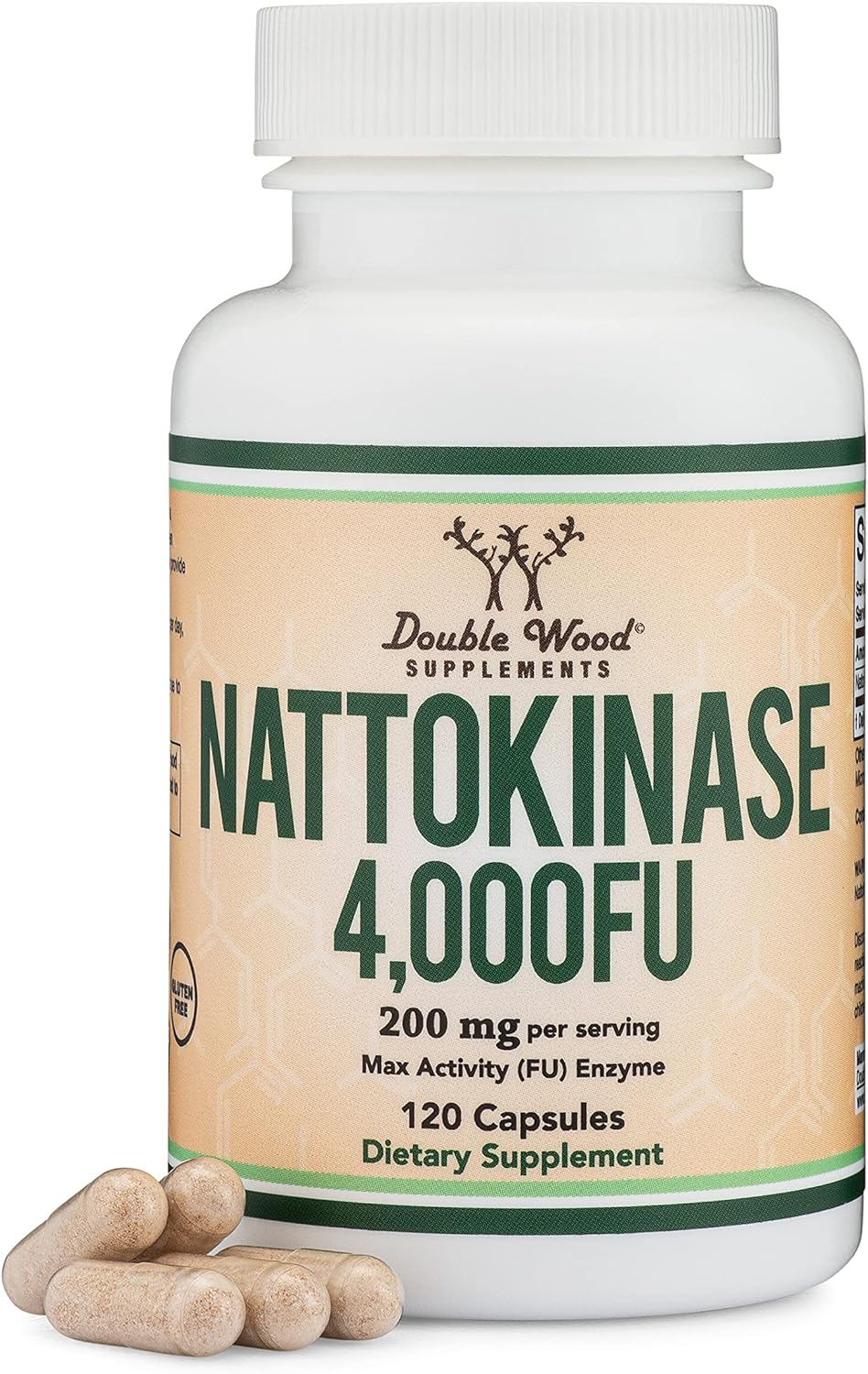 Doublewood Nattokinase Supplement 4 000 FU Servings 120 Capsules