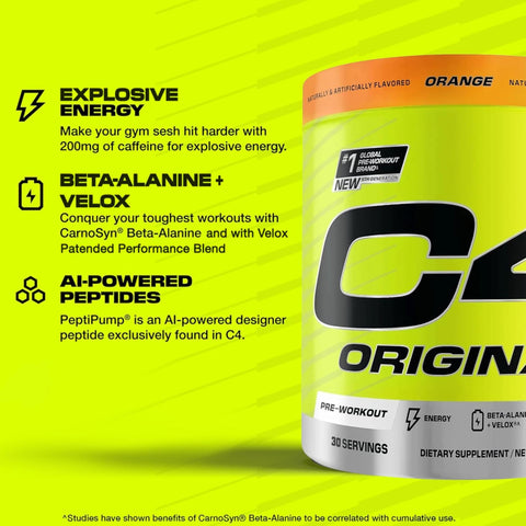 Cellucor C4 Original Pre Workout Powder with Creatine, Orange - 30 Servings – image 5