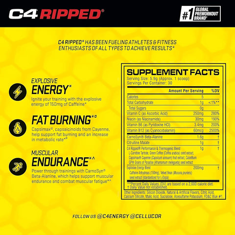 CELL C4 Icy Blue Razz Pre-Workout Powder - 30 Servings – image 3