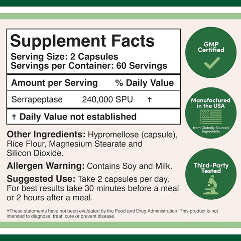 Doublewood Serrapeptase Capsules 120