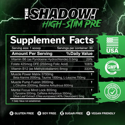 Cobra Lab The Shadow Pre-Workout Powder, Fruit Punch, 270g