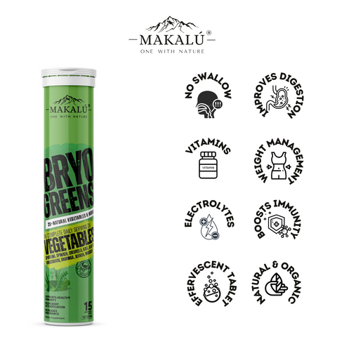 Makalu Bryo Greens with goodness of 28+ organic Vegetables in single tablet - 15