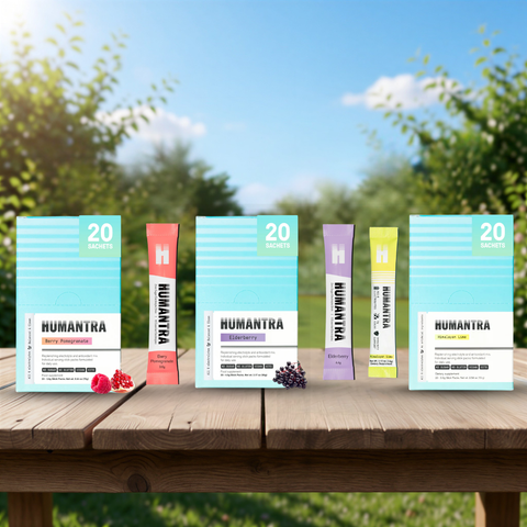 Humantra Electrolyte Berry Pomegranate 70g + Humantra Electrolyte Elderberry 90g + Humantra Electrolyte Himalayan Lime 72g