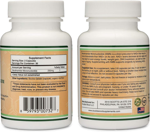 مكملات الخشب المزدوج NMN 250mg 60 كبسولة