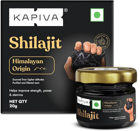 Kapiva Himalayan Shilajit 20gm + Kapiva TESTOFUEL Shilajit Whey Belgian Cookies and Cream Protein 1Kg