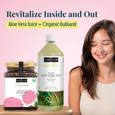 Kapiva Thar Aloe Vera Juice + Organic Gulkand