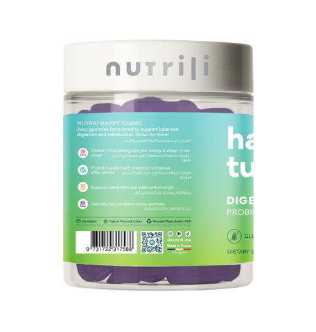Nutrili Happy Tummy Vitamin Gummies - 90 vegan gummies