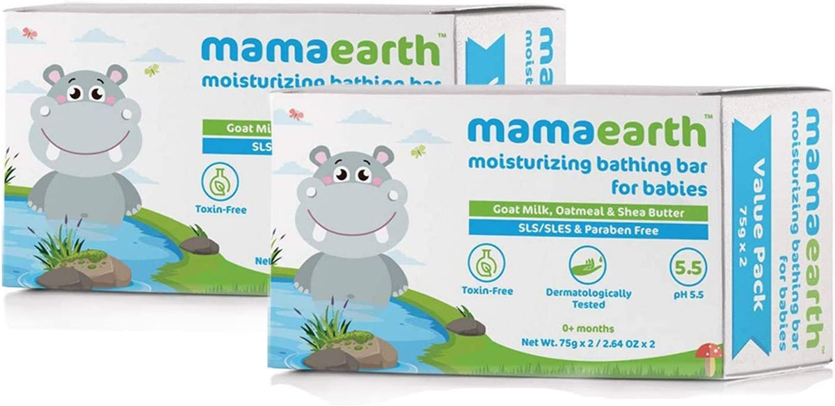 Mamaearth Moisturizing Bathing Bar Soap For Babies pack of 2*75 grams