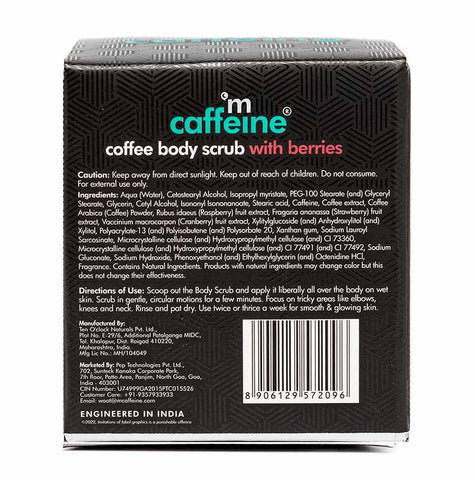 mCaffeine Coffee Body Scrub With Berries 200 Gm