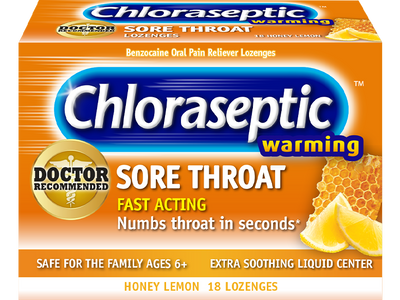 Chloraseptic Warming Sore throat Honey Lemon 18 Lozengers