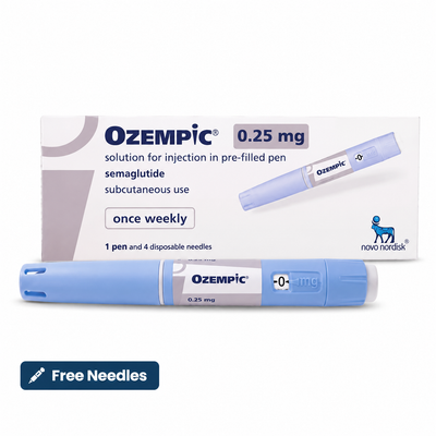 Ozempic 0.25 mg Injection Pen (Semaglutide) – GLP-1 Receptor Agonist for Weight Management & Type 2 Diabetes Support – 1 Pre-Filled Pen