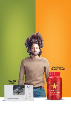 Valeo Hair+ and Hairtamin Gummy Stars Combo