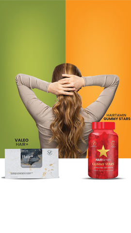 Valeo Hair+ and Hairtamin Gummy Stars Combo