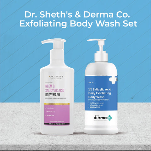 Dr. Sheth's & Derma Co. Exfoliating Body Wash Set