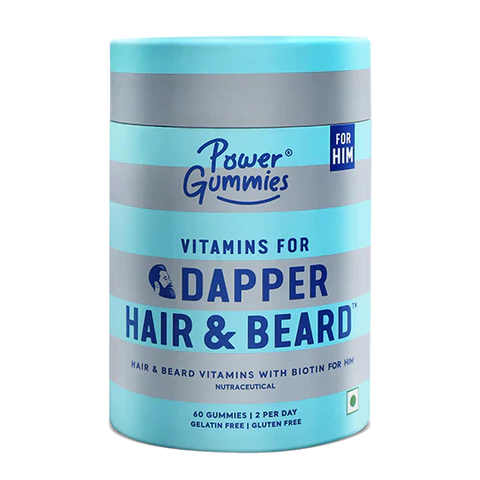 Power Gummies Dapper Hair & Beard Gummies, 60