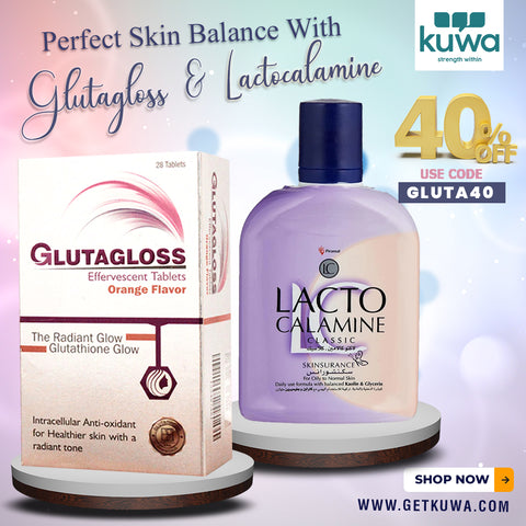 Glutagloss Tablet and Lacto calamine Classic Combo