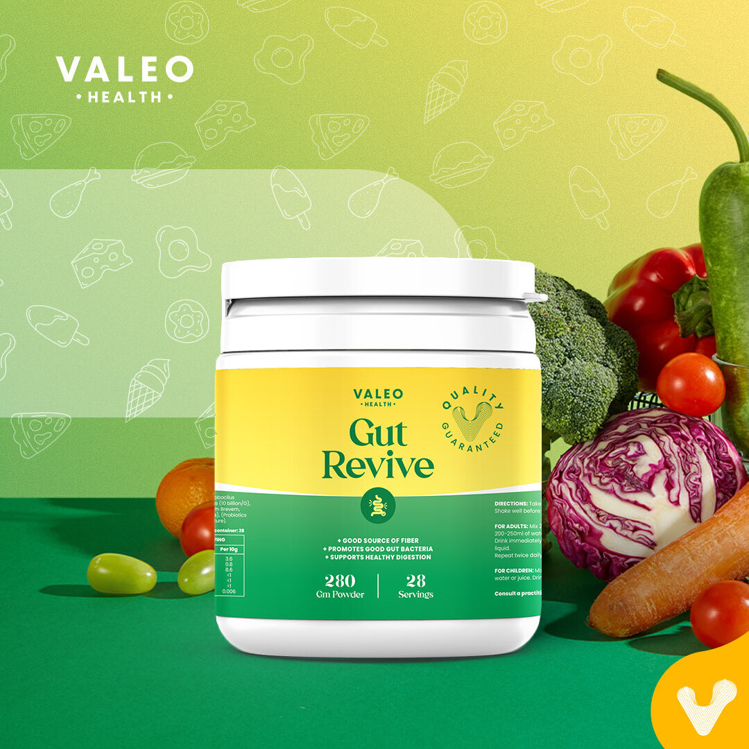 Valeo Gut Revive | Gut Cleanse for Women & Men | Prebiotics, Probiotics & Fiber for Digestive Health - 280g Powder