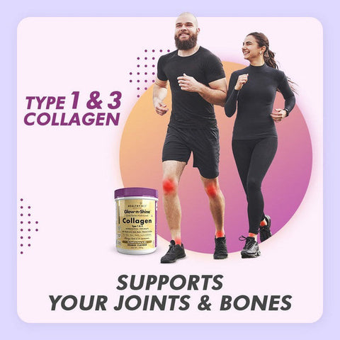 HealthyHey Collagen Gold Series with Hyaluronic Acid, Biotin & Vitamin C - No Smell - Easy to Mix - No Added Sugar 200 gm