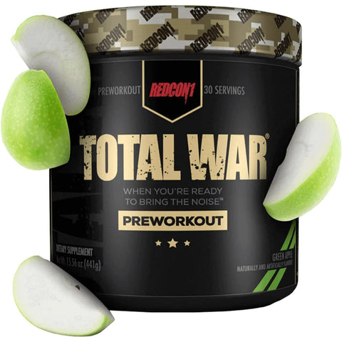 REDCON1  Total War - Pre Workout, 30 Servings, (Green Apple)