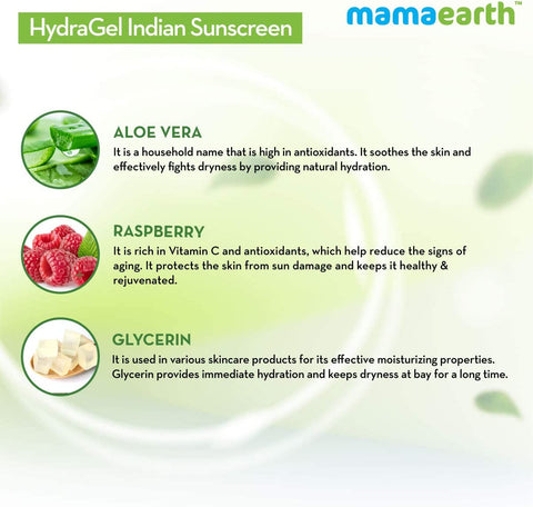 Mamaearth HydraGel Indian Sunscreen for Sun Protection - 50gm