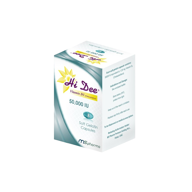 Hi Dee Vitamin D3 50000 IU Soft Gelatin Capsules 8's