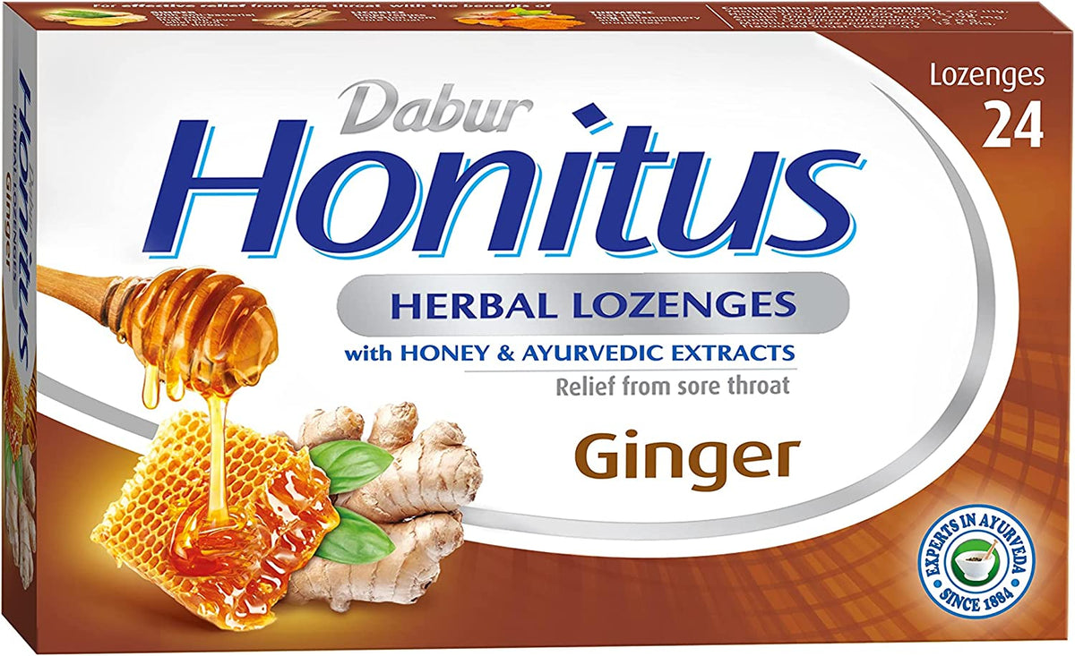 Dabur Honitus Lozenges - Ginger Flavour, 24 Lozenges