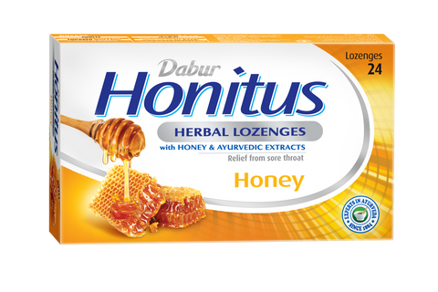 Dabur Honitus Herbal Lozenges-Honey, 24 Lozenges