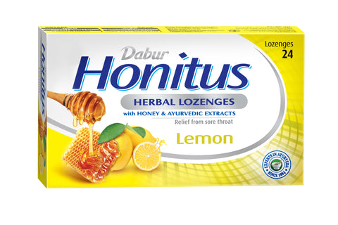 Dabur Honitus Herbal Lozenges -Lemon, 24 Lozenges