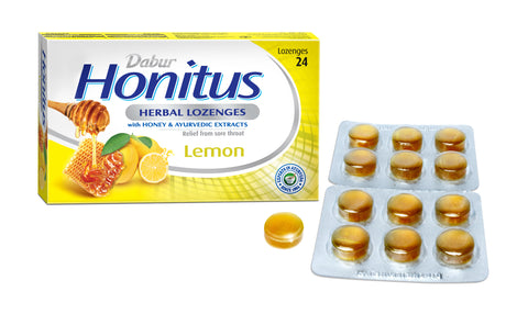 Dabur Honitus Herbal Lozenges -Lemon, 24 Lozenges