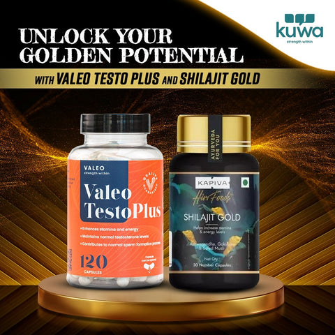 Peak Performance Pair - Valeo TestoPlus & Kapiva Shilajit Gold Capsules