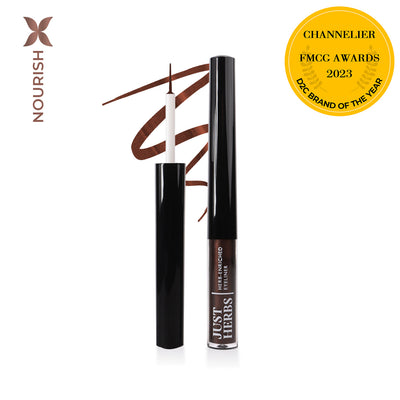 Herb Enriched Waterproof Eyeliner Organic With Jojoba Oil & Vitamin E - 09 - Nutty Brown 2.5ml