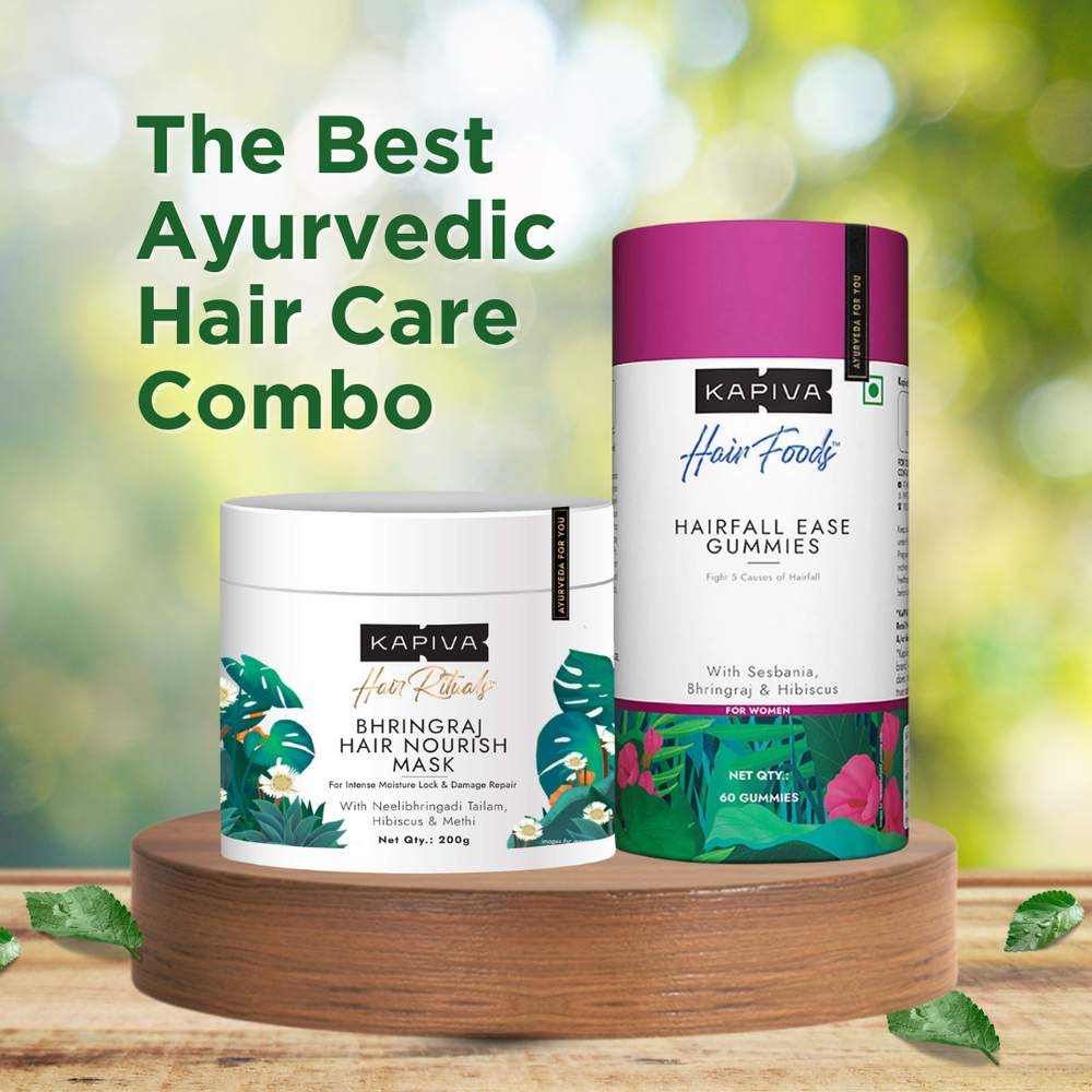 KAPIVA BHRINGRAJ HAIR NOURISH MASK + Hairfall Ease Gummies for Men