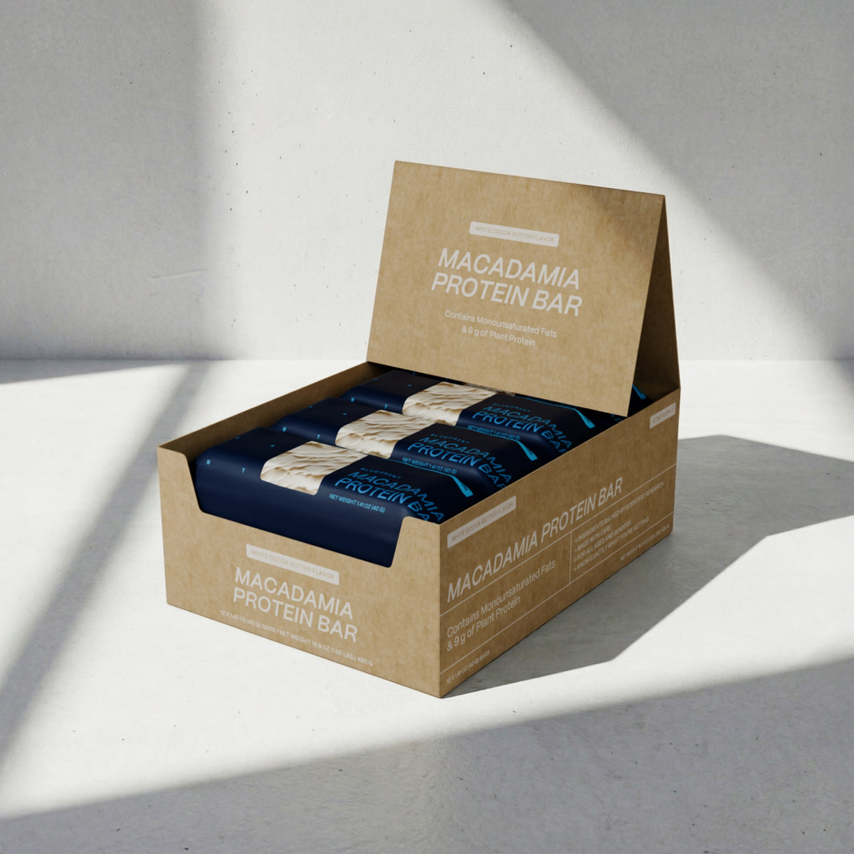 Blueprint Macadamia Protein Bar - White Cocoa Butter - 9g Protein, No Added Sugar, 12 Bars