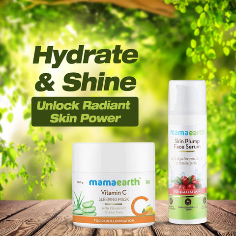 Mamaearth Vitamin C Sleeping Mask + Mamaearth Skin Plump Face Serum