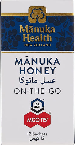 Manuka Health MGO 115+ Manuka Honey, 100% Pure New Zealand Honey, 50 Gm + Manuka Health MGO 115+ On The Go Snap Packs Combo