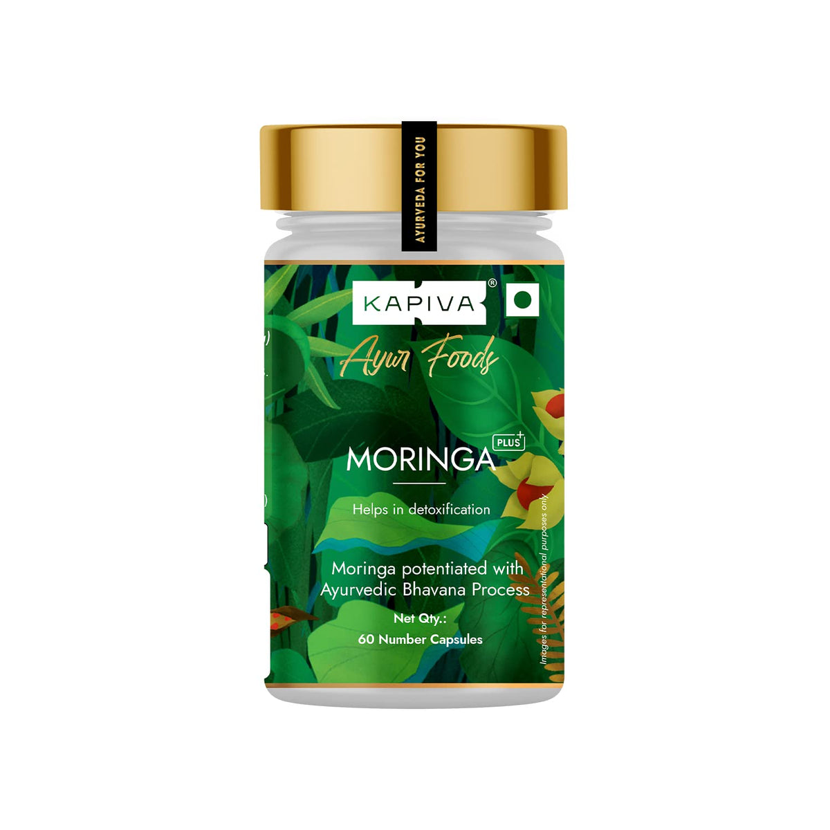 Kapiva Moringa Capsules | Natural source of Vitamins & Minerals | 60 Caps 500mg each Pack of 2