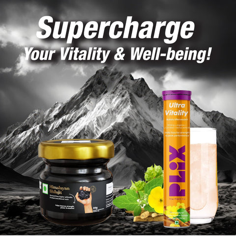 Kapiva Himalayan Shilajit Resin 20g + Plix Ultra Vitality Orange Burst Combo