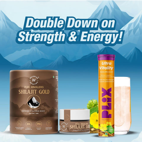 WBN Shilajit Gold Resin 20g + Plix Ultra Vitality Orange Burst combo