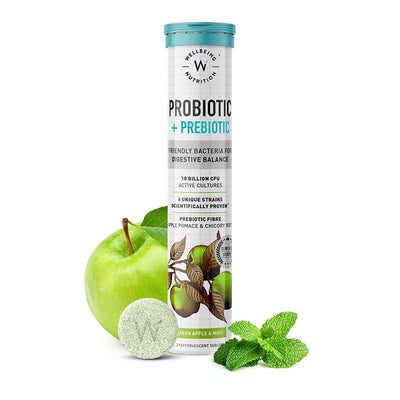 Wellbeing Nutrition 18 Billion CFU Probiotic + Prebiotic Effervescent Tablets